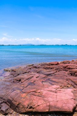 The Pink Coast or Lan Him Chomphu with sea background at Chanthaburi in Thailand