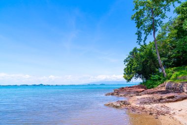 The Pink Coast or Lan Him Chomphu with sea background at Chanthaburi in Thailand