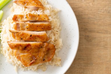 Grilled Chicken with Steamed Rice in Hainan style