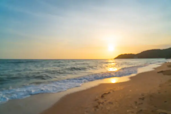 Abstract Blur Beautiful Sea Beach Sunset Sunrise Time Background — Stock Photo, Image