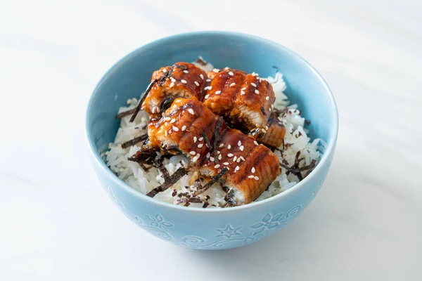Węgorz Ryżowy Lub Miska Ryżu Unagi Japoński Styl Żywności — Zdjęcie stockowe