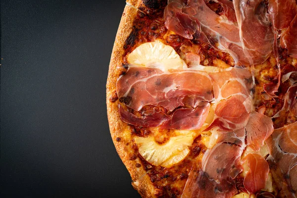 Pizza Prosciutto Lub Parma Ham Pizza Włoski Styl Żywności — Zdjęcie stockowe