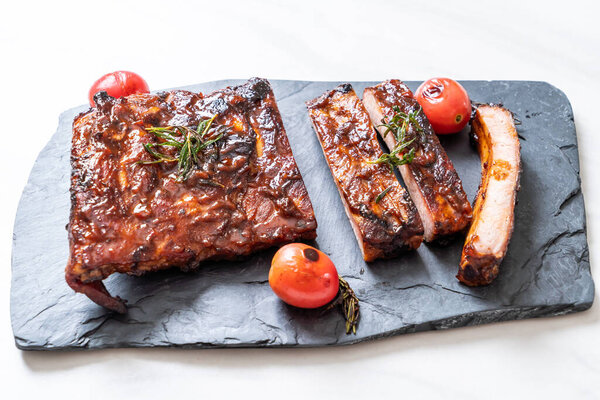 grilled and barbecue ribs pork