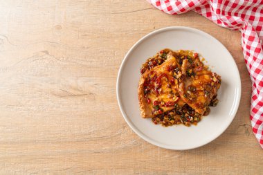 Fried Snapper Belly with Spicy Garlic Soy Sauce in Asian Style