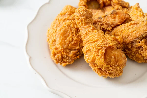 Fried Chicken Ketchup Plate Unhealthy Food — Stock Photo, Image
