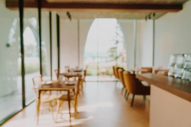 Arka plan için soyut bulanık kahve dükkanı ve restoran