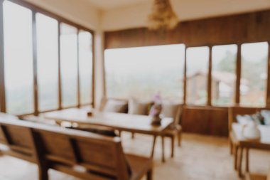 Soyut bulanık otel lobisi ve arka plan için restoran