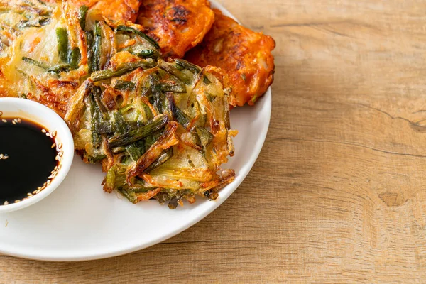 Pajeon or Korean pancake and Korean Kimchi pancake or Kimchijeon - Korean traditional food style