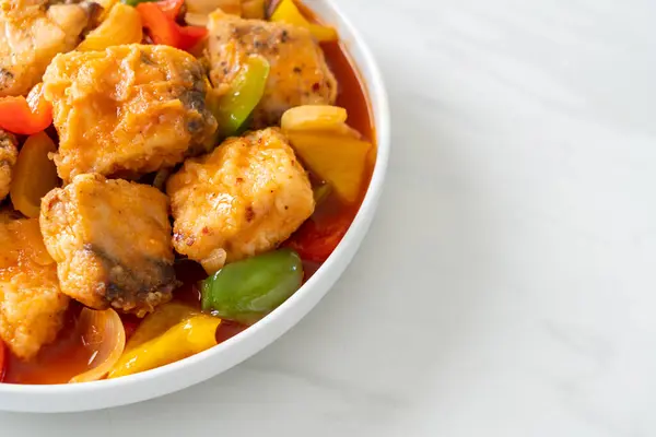 Fish Stew Tomato Pepper Plate — 스톡 사진