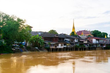 The Old Town of Chantaboon waterfront community at Chanthaburi in Thailand