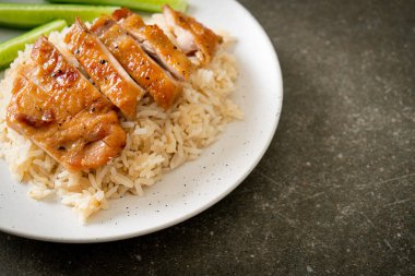 Grilled Chicken with Steamed Rice in Hainan style