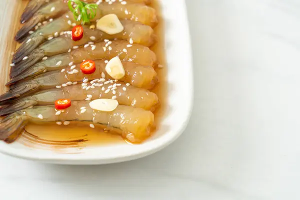 Korean Style Pickled Prawns or  Korean Soy Sauce Pickled Shrimp - Asian food style