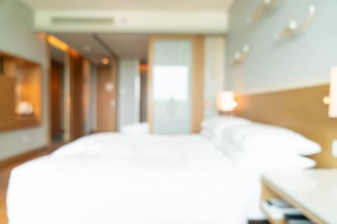 Arka plan için soyut bulanık yatak odası iç mimarisi