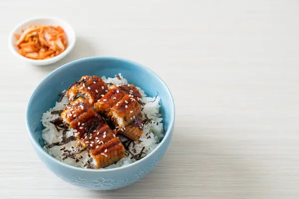 eel rice bowl or unagi rice bowl - Japanese food style