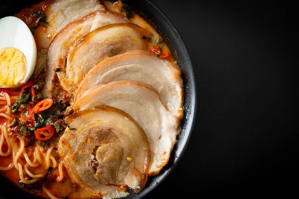 Spicy Tomyum Soup Roast Pork Fusion Fusion Fusion Foods Стокове Зображення