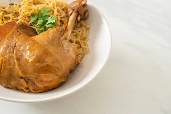 Dried Noodles with Braised Chicken Bowl - Asian food style
