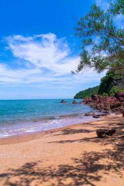 The Pink Coast or Lan Him Chomphu with sea background at Chanthaburi in Thailand