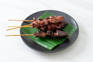 grilled chicken liver skewer - Asian street food style clipart