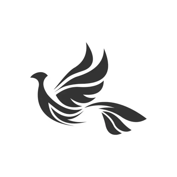 Logo Burung Desain Dengan Konsep Ilustrasi - Stok Vektor