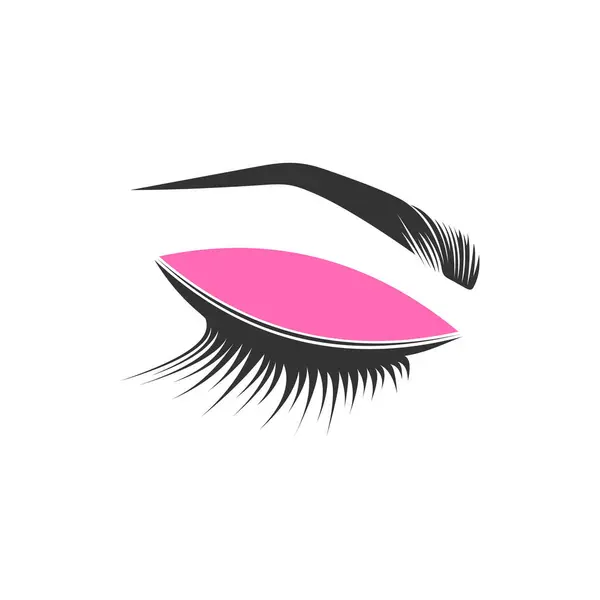 Kauneus Silmäripsien Logo Suunnittelu Luova Konsepti — vektorikuva