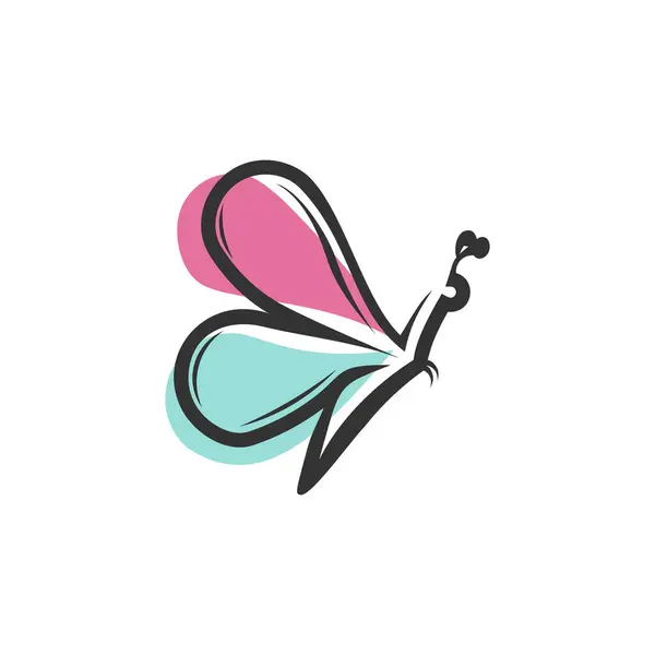 Schmetterling Logo Design Mit Illustrationskonzept Premium Vektor — Stockvektor