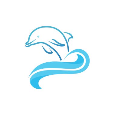 Balık ve yüzgeç logosu tasarım vektör çizimi kavramı