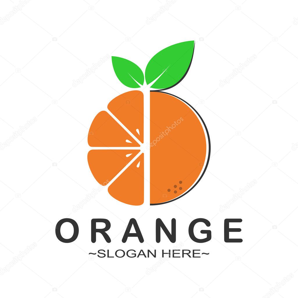 Orange logo design with new idea concept vector
