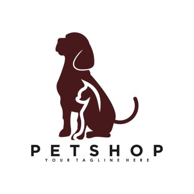 Petshop logo design vector with creative illustration clipart