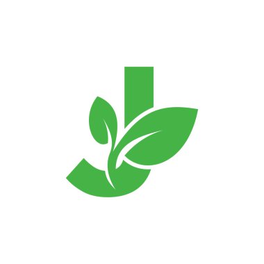 Harf konseptli yaprak logo tasarım vektörü