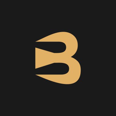 B harfi logo tasarım vektörü şablon elemanı modern konsept