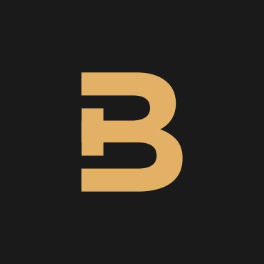 B harfi logo tasarım vektörü şablon elemanı modern konsept