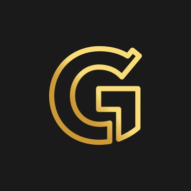 G harfi logo tasarım vektörü yaratıcı konsept ve altın gradyan