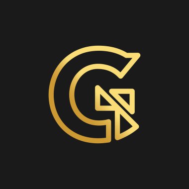 G harfi logo tasarım vektörü yaratıcı konsept ve altın gradyan