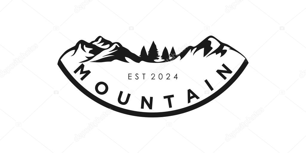 Mountain and adventure logo design vector with illustration premium concept idea