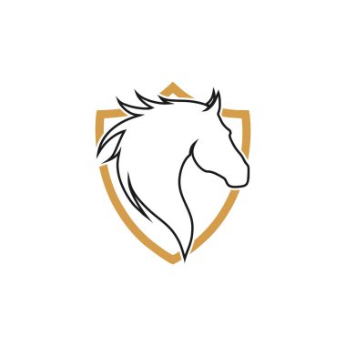 Yaratıcı ilüstrasyon simgesi premium konseptli at logosu tasarım vektörü