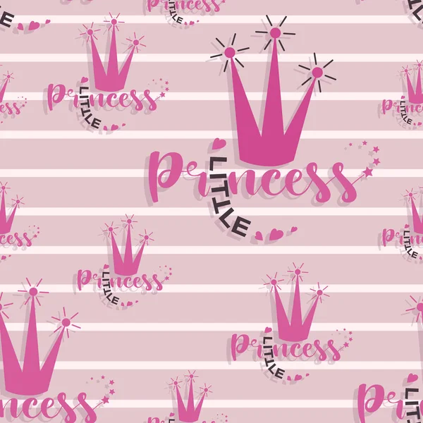 Kleine Prinses Achtergrond Letteren Sms Voor Kleding Voor Meisjes Koninklijke — Stockvector