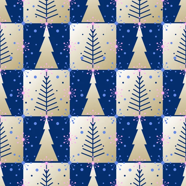 Weihnachtsbaum Winterurlaub Hintergrund Mit Einfachen Geometrischen Weihnachtsbaum Illustration Modernes Design — Stockvektor