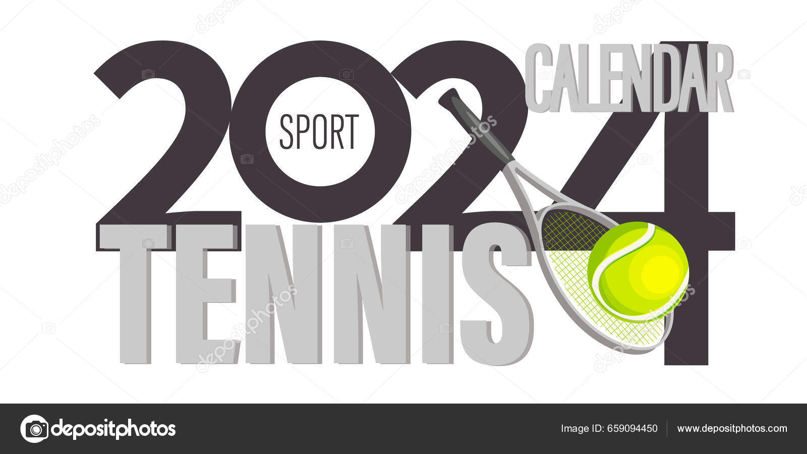 Tenis 2025 Insignia Deportiva Emblema Deportes Verano Calendario