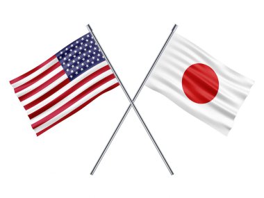 Japonya ve ABD bayrakları