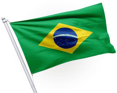 Metnin için kopyalama alanı olan Brezilya bayrağı - 3d illüstrasyon