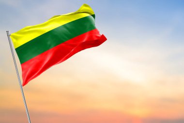 Gökyüzünde Litvanya bayrağı