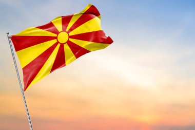 Makedonya bayrak Rüzgar sallıyor