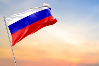 Gökyüzünde Rusya bayrağı