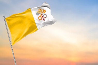 San Marino 'nun güneşli gökyüzü bayrağı