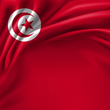 Metnin için kopyalama alanı olan tunisia bayrağı - 3d illüstrasyon