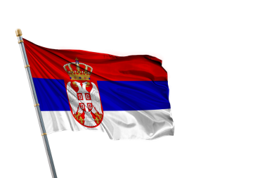 Sırp bayrağı, 3 boyutlu, sallanan ipek bayrak