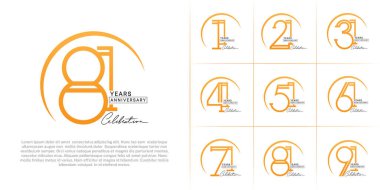 Özel kutlama etkinliği için el yazısıyla turuncu ve siyah logolar.