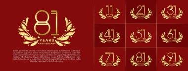 Yıldönümü logosu. Özel kutlama etkinliği için altın rengi ve altın süs.