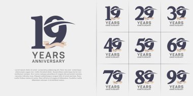 Koyu renk sayılı yıldönümü logosu, şalgam ve kurdele kutlama için kullanılabilir