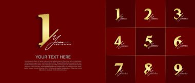 Yıldönümü Logotype gümüş ve kaligrafi ile altın rengi özel gün kutlamaları için kullanılabilir